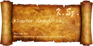 Klopfer Szebáld névjegykártya